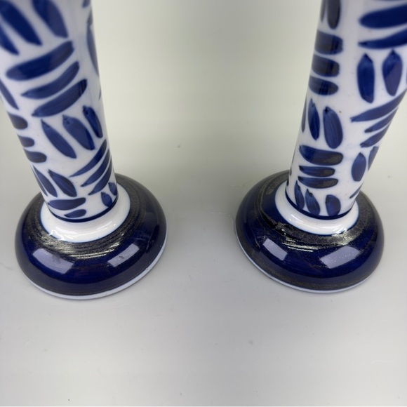 Vintage Blue and White Dansk Candleholders - Picture 5 of 10
